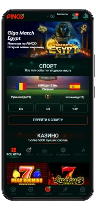 Pinco Меню